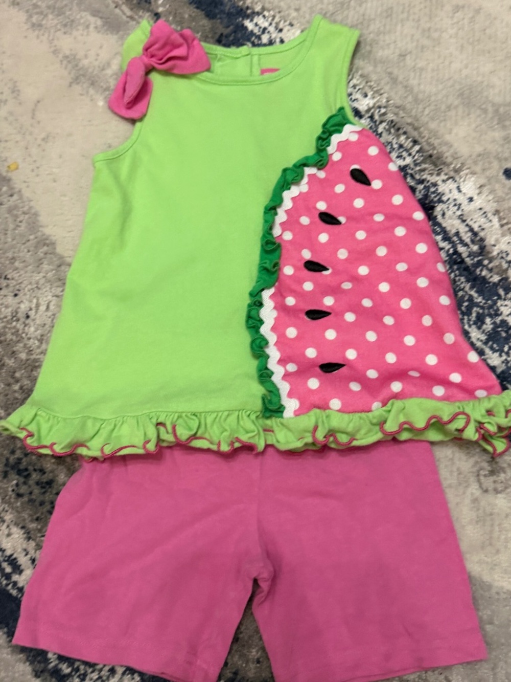 Goodlad Girls 4T Watermelon 2 Piece Outfit Tank Top Shorts Set Pink Green